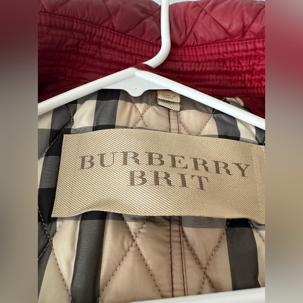 Red Burberry Quilted Medium Jacket - image 8